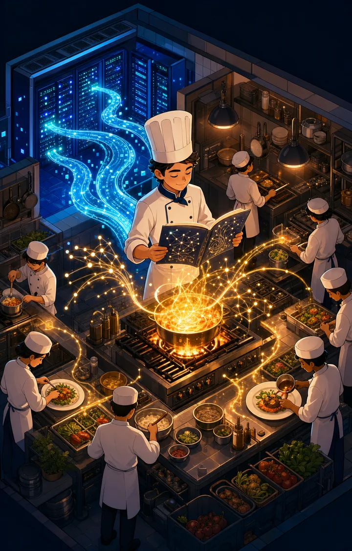 Individual restaurant illustration for LLM: Head chef